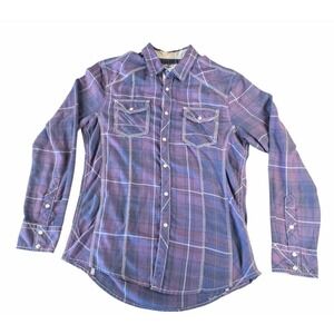 Men's BKE Athletic Fit Snap Buttons Long Sleeve Shirt Size Medium